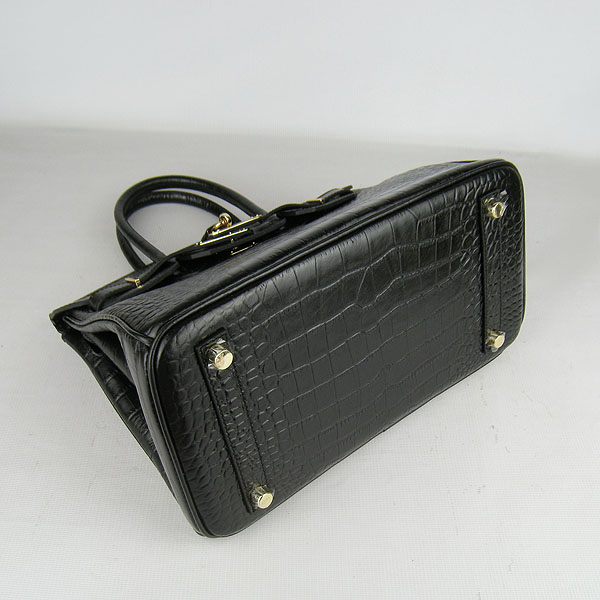 Replica Hermes Birkin 30cm Crocodile Veins Bag Black 6088 On Sale - Click Image to Close